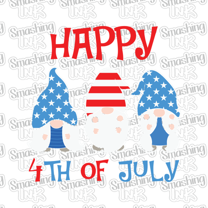 Happy 4th Of July Gnomes - Heat Transfer | DTF | Sublimation (TAT 3 BUS DAYS) [4D-2HTV]