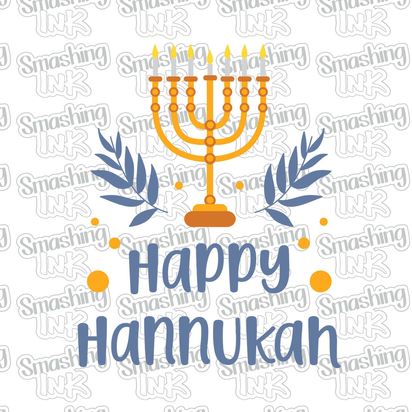 Happy Hannukah - Heat Transfer | DTF | Sublimation (TAT 3 BUS DAYS) [4Q-3HTV]