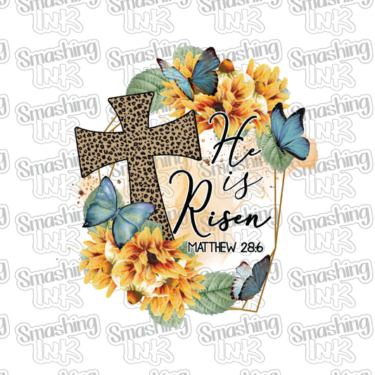 He Is Risen - Heat Transfer | DTF | Sublimation (TAT 3 BUS DAYS) [16B-4HTV]