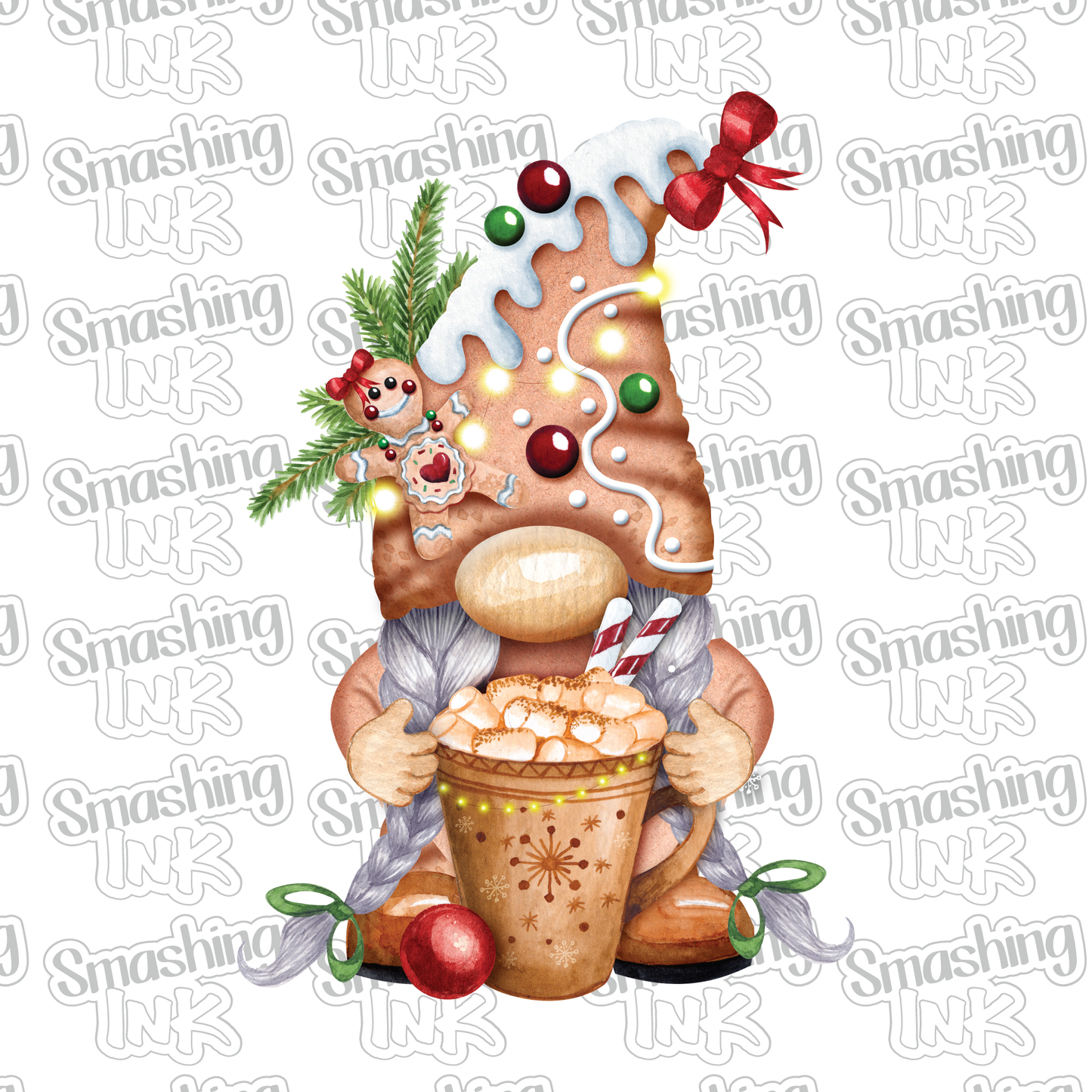 Hot Chocolate Gingerbread Gnome - Heat Transfer | DTF | Sublimation (TAT 3 BUS DAYS) [4G45-11HTV]