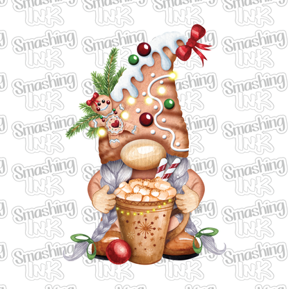 Hot Chocolate Gingerbread Gnome - Heat Transfer | DTF | Sublimation (TAT 3 BUS DAYS) [4G45-11HTV]