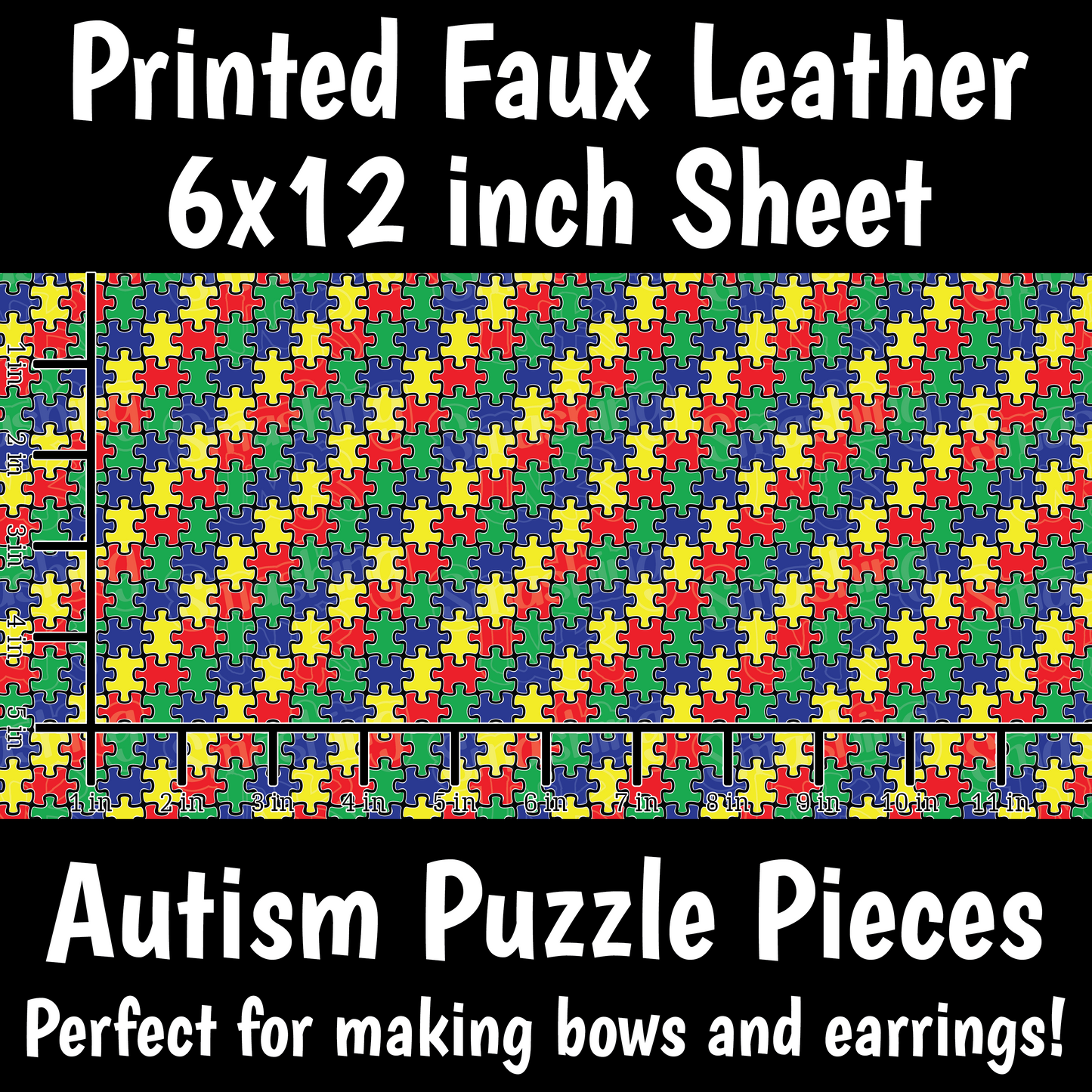 Puzzle Pieces - Faux Leather Sheet (SHIPS IN 3 BUS DAYS)