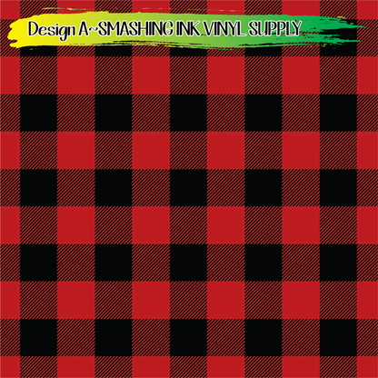 Red Buffalo Plaid ★ Laser Safe Adhesive Film (TAT 3 BUS DAYS)