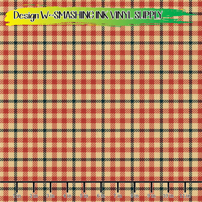 Christmas Plaid ★ Laser Safe Adhesive Film (TAT 3 BUS DAYS)