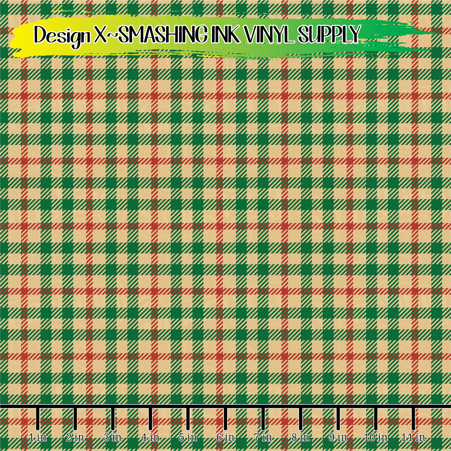 Christmas Plaid ★ Laser Safe Adhesive Film (TAT 3 BUS DAYS)