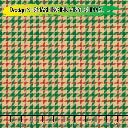 Christmas Plaid ★ Laser Safe Adhesive Film (TAT 3 BUS DAYS)