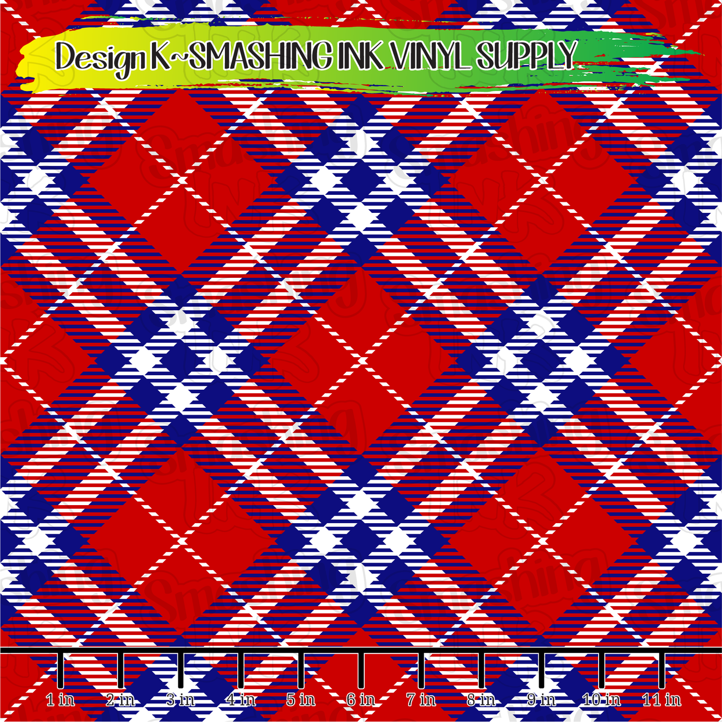 Patriotic Plaid ★ Laser Safe Adhesive Film (TAT 3 BUS DAYS)