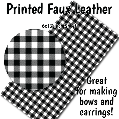 White Buffalo Plaid - Faux Leather Sheet (SHIPS IN 3 BUS DAYS)