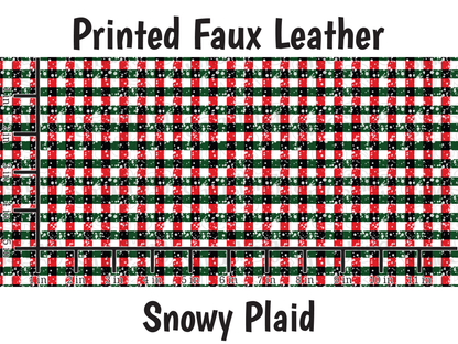 Snowy Plaid - Faux Leather Sheet (SHIPS IN 3 BUS DAYS)