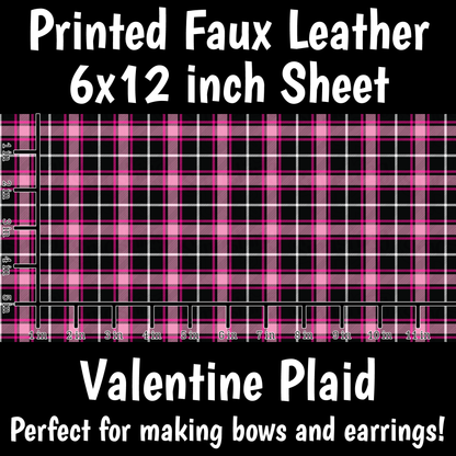 Valentine Plaid - Faux Leather Sheet (SHIPS IN 3 BUS DAYS)