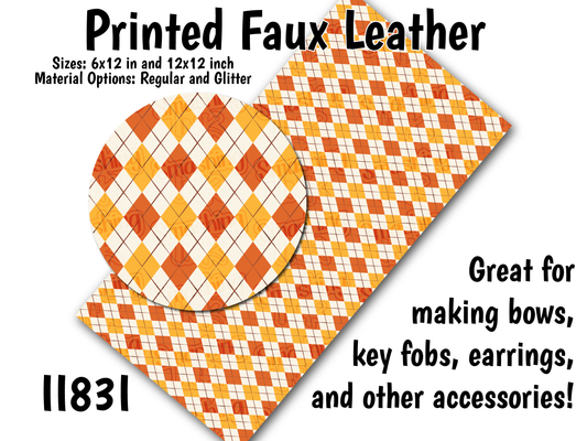 Fall  Pattern - Faux Leather Sheet (SHIPS IN 3 BUS DAYS)