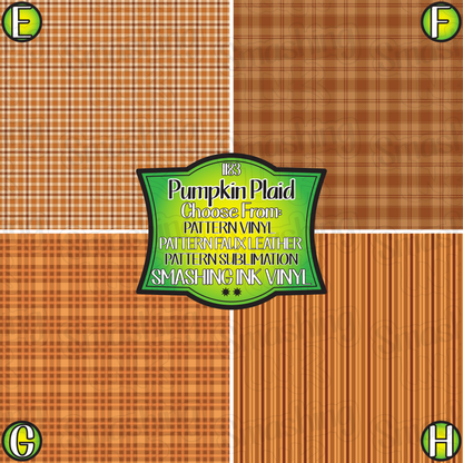 Pumpkin Plaid ★ Laser Safe Adhesive Film (TAT 3 BUS DAYS)