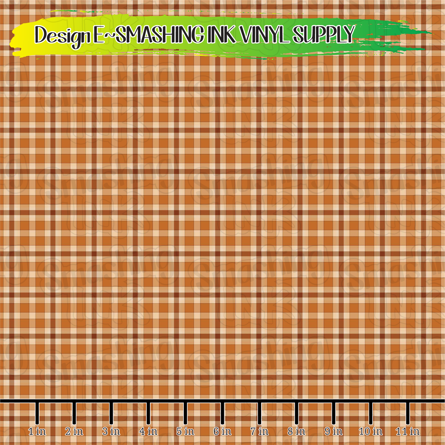 Pumpkin Plaid ★ Laser Safe Adhesive Film (TAT 3 BUS DAYS)