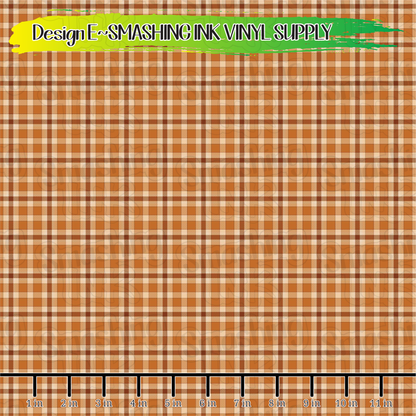 Pumpkin Plaid ★ Laser Safe Adhesive Film (TAT 3 BUS DAYS)