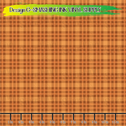 Pumpkin Plaid ★ Laser Safe Adhesive Film (TAT 3 BUS DAYS)