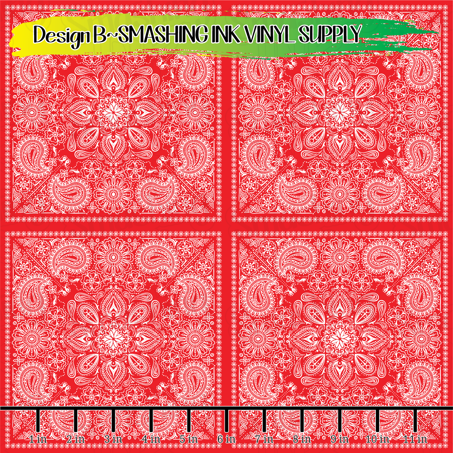 Red Bandana ★ Pattern Vinyl | Faux Leather | Sublimation (TAT 3 BUS DAYS)
