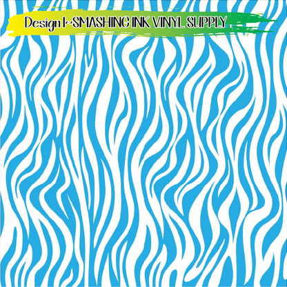 Light Blue White Animal Print ★ Pattern Vinyl | Faux Leather | Sublimation (TAT 3 BUS DAYS)
