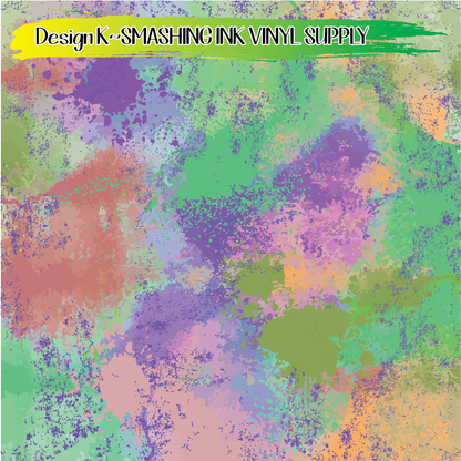 Colorful Water Splatters ★ Pattern Vinyl | Faux Leather | Sublimation (TAT 3 BUS DAYS)