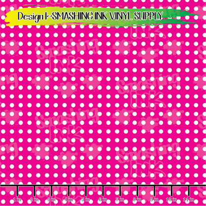 Pink White Dots ★ Pattern Vinyl | Faux Leather | Sublimation (TAT 3 BUS DAYS)