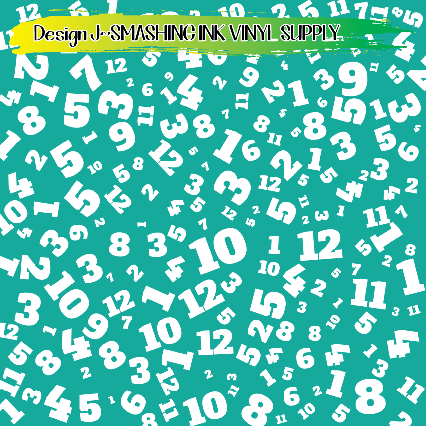 Colorful Numbers ★ Pattern Vinyl | Faux Leather | Sublimation (TAT 3 BUS DAYS)