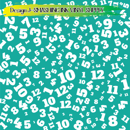 Colorful Numbers ★ Pattern Vinyl | Faux Leather | Sublimation (TAT 3 BUS DAYS)