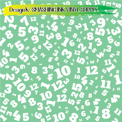 Colorful Numbers ★ Pattern Vinyl | Faux Leather | Sublimation (TAT 3 BUS DAYS)