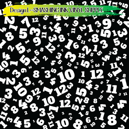 Colorful Numbers ★ Pattern Vinyl | Faux Leather | Sublimation (TAT 3 BUS DAYS)