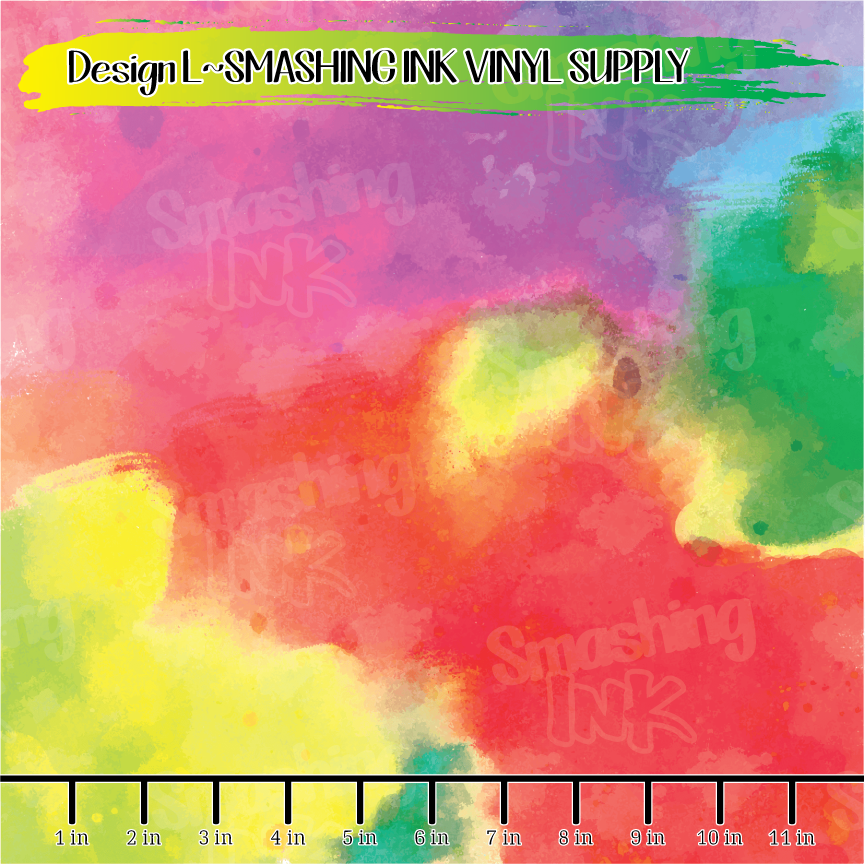 Colorful Watercolor ★ Pattern Vinyl | Faux Leather | Sublimation (TAT 3 BUS DAYS)