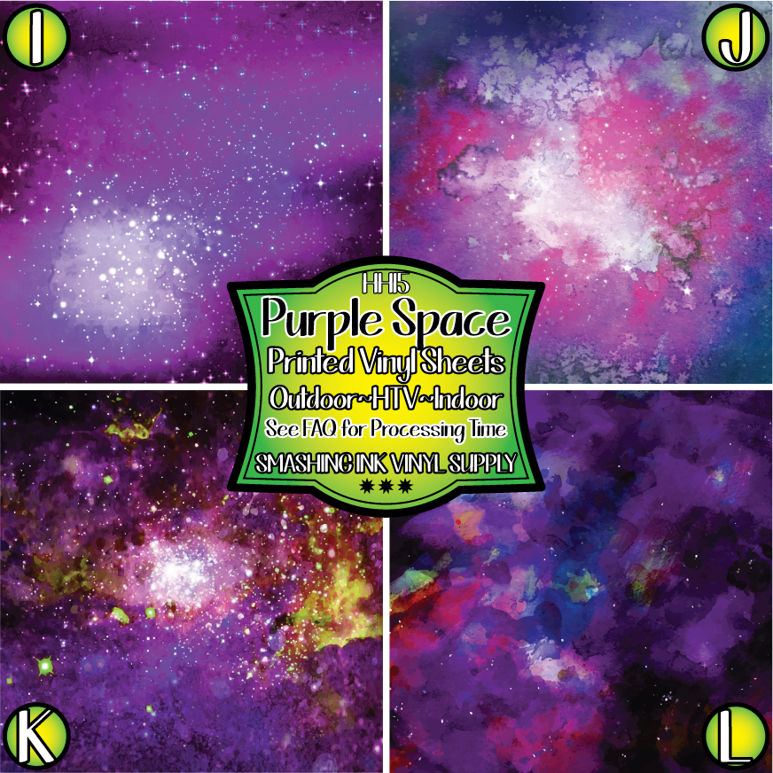 Purple Space ★ Pattern Vinyl | Faux Leather | Sublimation (TAT 3 BUS DAYS)