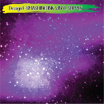 Purple Space ★ Pattern Vinyl | Faux Leather | Sublimation (TAT 3 BUS DAYS)