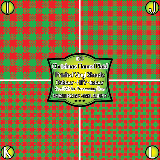 Red Green Flannel Plaid ★ Pattern Vinyl | Faux Leather | Sublimation (TAT 3 BUS DAYS)