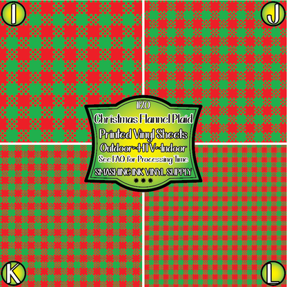 Red Green Flannel Plaid ★ Pattern Vinyl | Faux Leather | Sublimation (TAT 3 BUS DAYS)