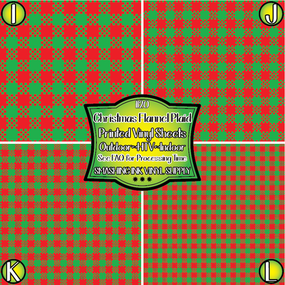 Red Green Flannel Plaid ★ Laser Safe Adhesive Film (TAT 3 BUS DAYS)