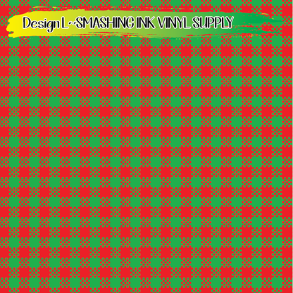 Red Green Flannel Plaid ★ Pattern Vinyl | Faux Leather | Sublimation (TAT 3 BUS DAYS)