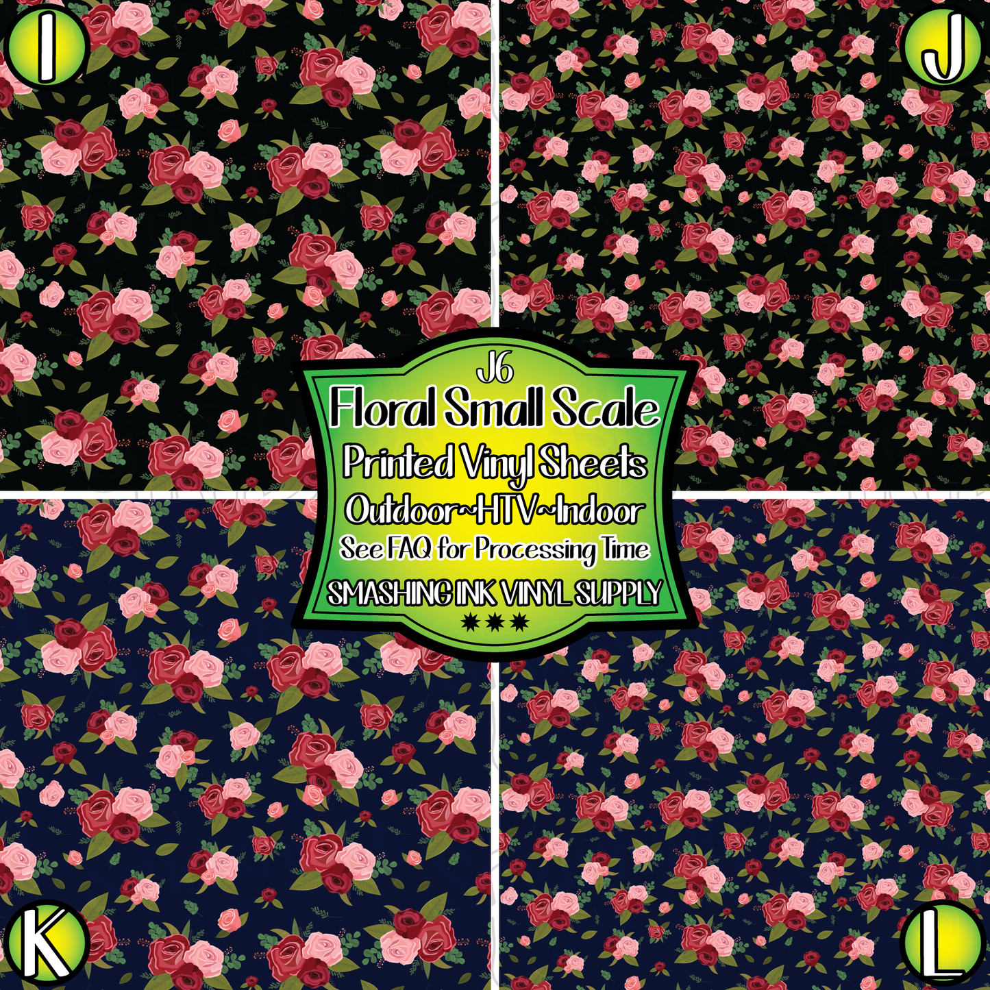 Small Scale Floral ★ Pattern Vinyl | Faux Leather | Sublimation (TAT 3 BUS DAYS)