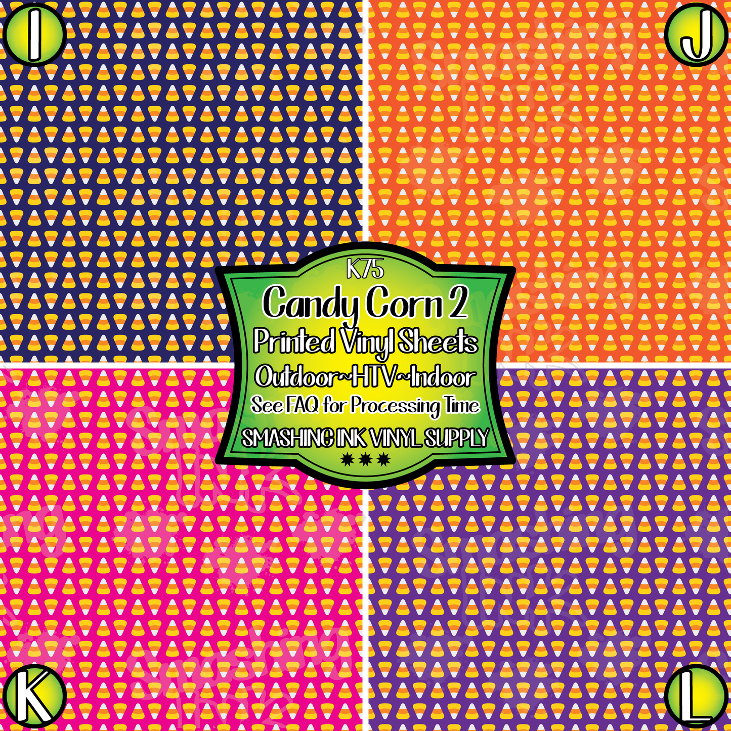 Candy Corn 2 ★ Pattern Vinyl | Faux Leather | Sublimation (TAT 3 BUS DAYS)