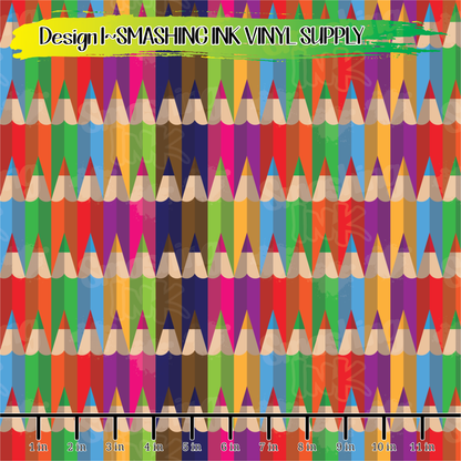 Colored Pencils ★ Pattern Vinyl | Faux Leather | Sublimation (TAT 3 BUS DAYS)