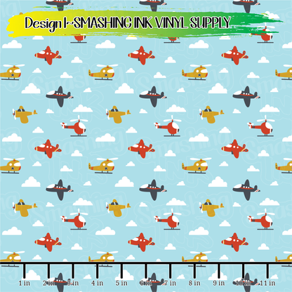 Airplane ★ Pattern Vinyl | Faux Leather | Sublimation (TAT 3 BUS DAYS)