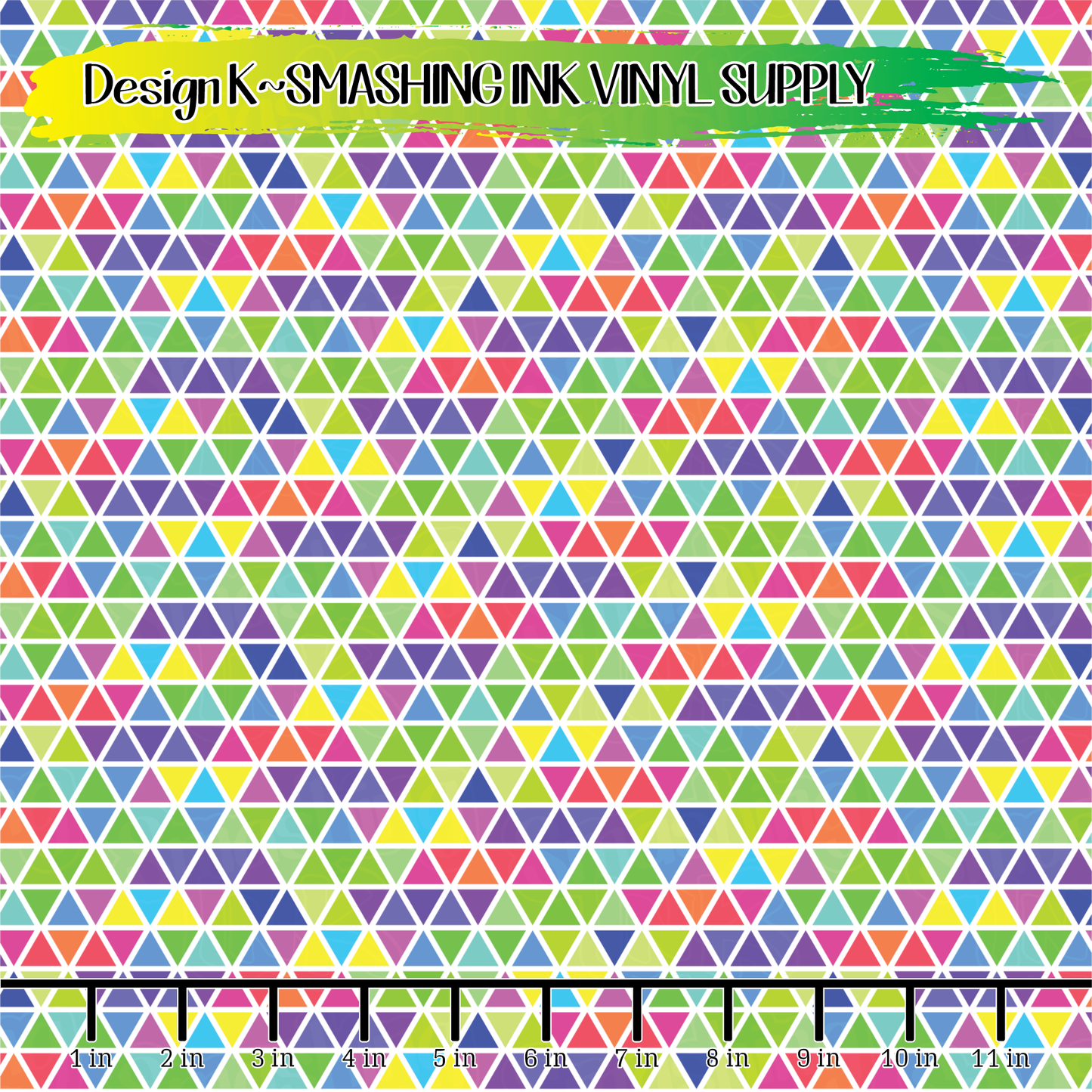 Colorful Triangles Small Scale ★ Pattern Vinyl | Faux Leather | Sublimation (TAT 3 BUS DAYS)