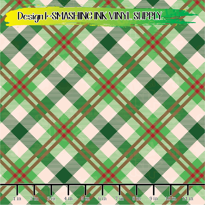 Red Green Black Plaid ★ Laser Safe Adhesive Film (TAT 3 BUS DAYS)