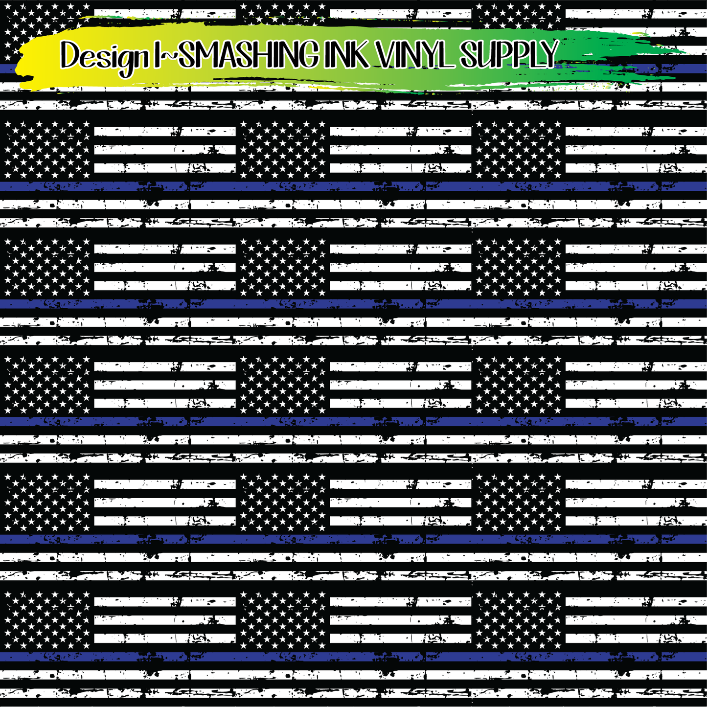 Blue Line Flag ★ Pattern Vinyl | Faux Leather | Sublimation (TAT 3 BUS DAYS)