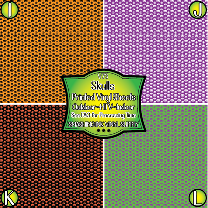 Skulls ★ Pattern Vinyl | Faux Leather | Sublimation (TAT 3 BUS DAYS)