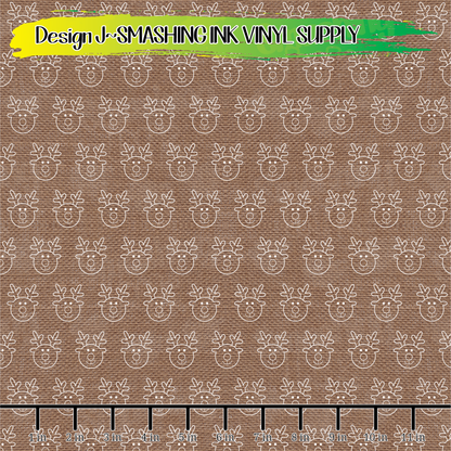 Reindeer and Snowman ★ Pattern Vinyl | Faux Leather | Sublimation (TAT 3 BUS DAYS)