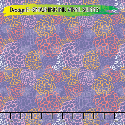 Dahlia Floral Pattern ★ Pattern Vinyl | Faux Leather | Sublimation (TAT 3 BUS DAYS)