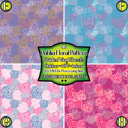 Dahlia Floral Pattern ★ Laser Safe Adhesive Film (TAT 3 BUS DAYS)