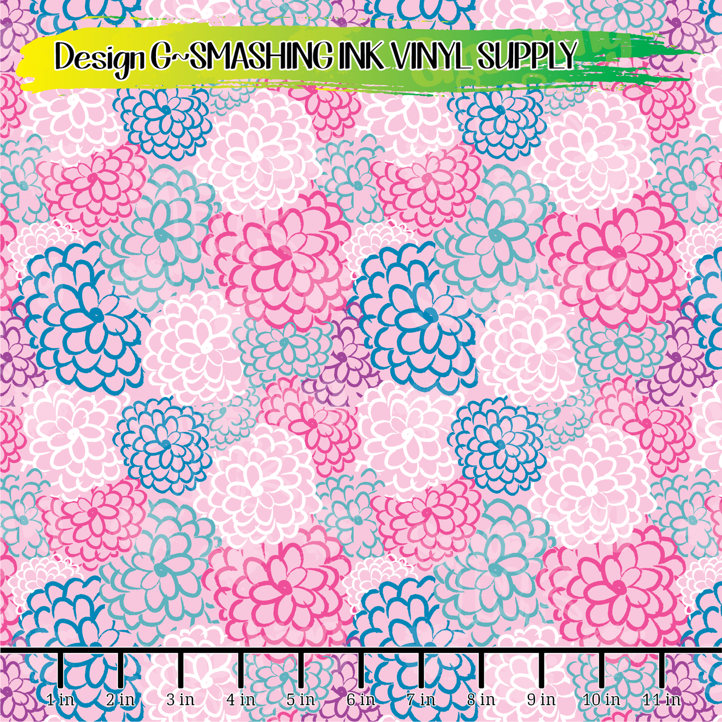 Dahlia Floral Pattern ★ Laser Safe Adhesive Film (TAT 3 BUS DAYS)