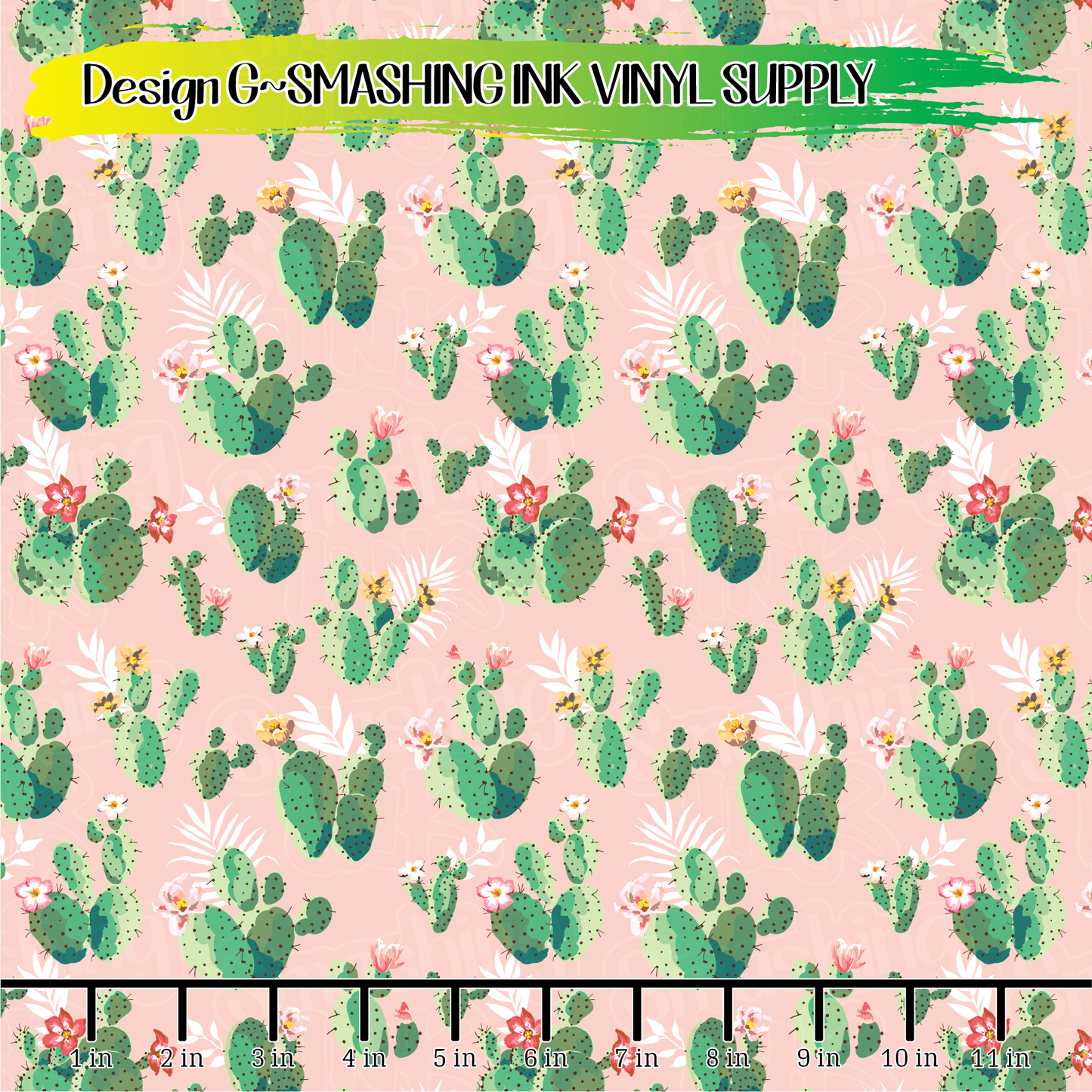 Pink Cactus ★ Pattern Vinyl | Faux Leather | Sublimation (TAT 3 BUS DAYS)