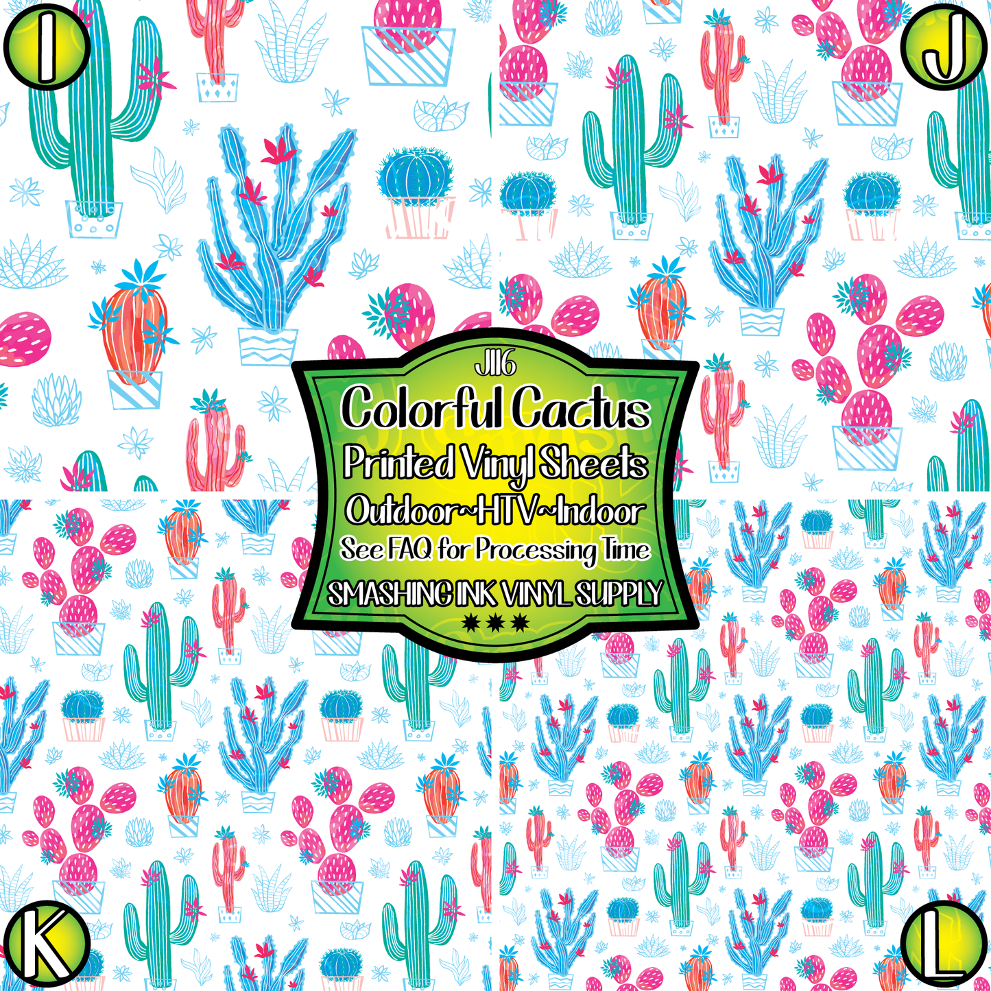 Colorful Cactus ★ Laser Safe Adhesive Film (TAT 3 BUS DAYS)