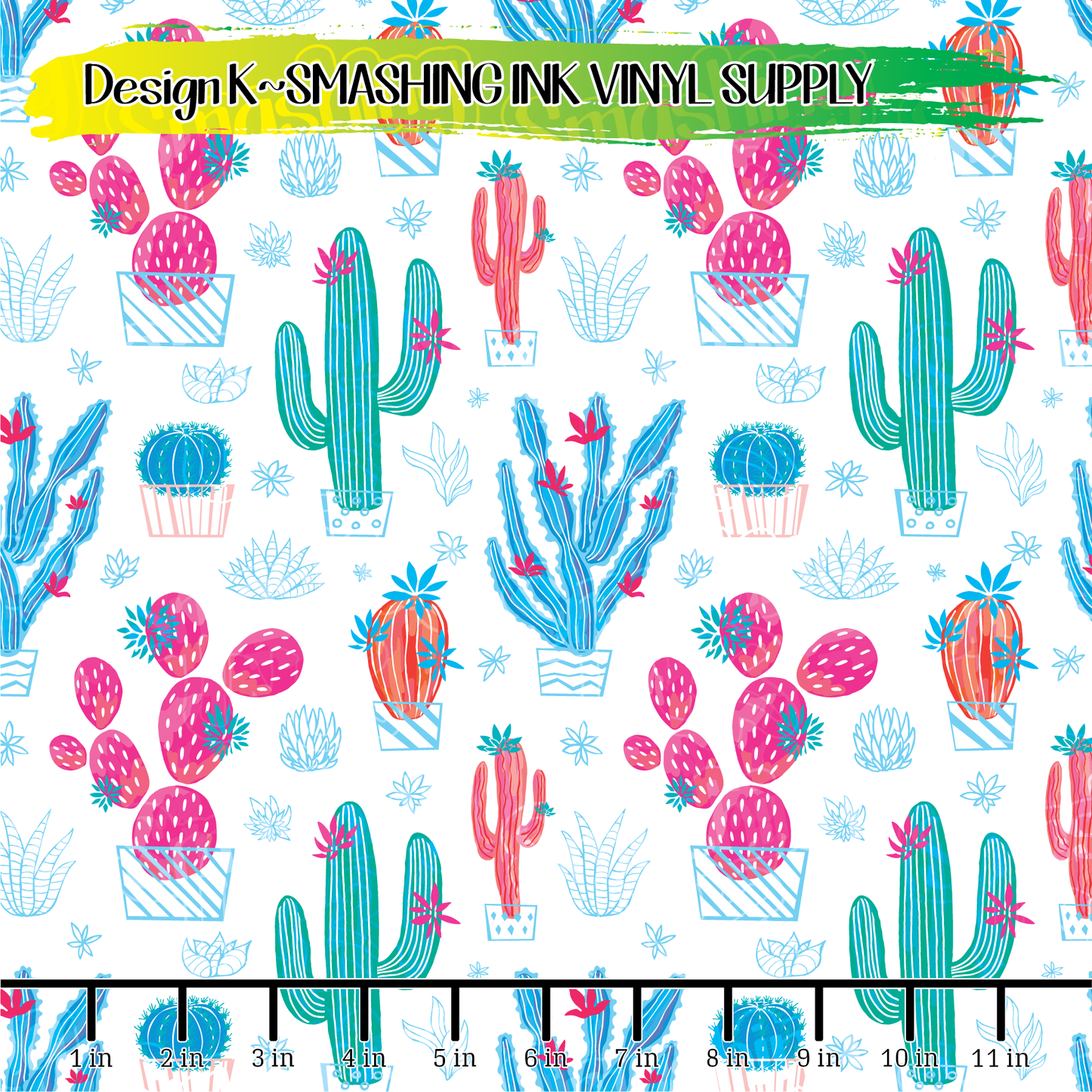 Colorful Cactus ★ Laser Safe Adhesive Film (TAT 3 BUS DAYS)