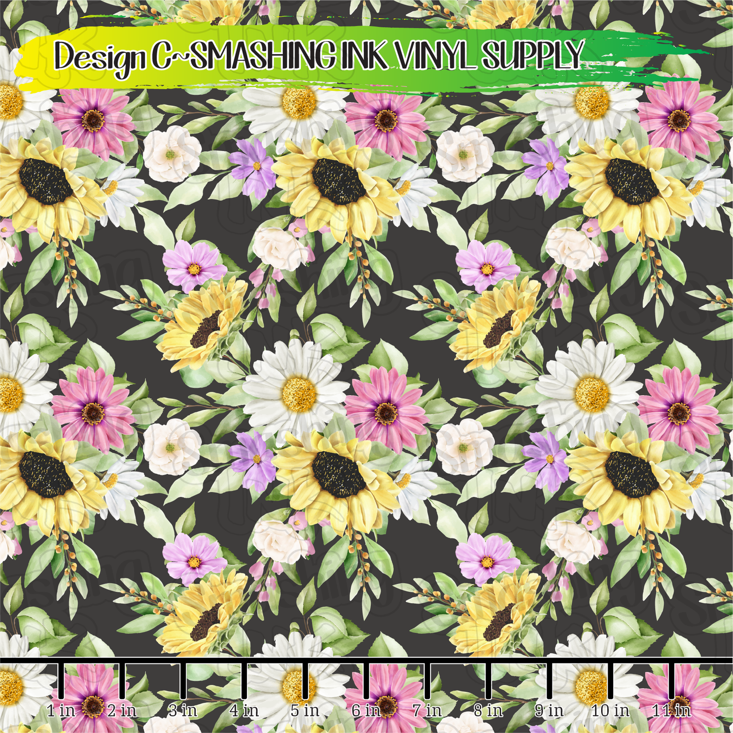 Wild Sunflowers ★ Pattern Vinyl | Faux Leather | Sublimation (TAT 3 BUS DAYS)